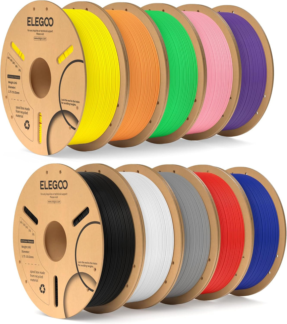 ELEGOO PLA Filament Bundle 10KG, 1.75mm 3D Printer Filament Dimensional