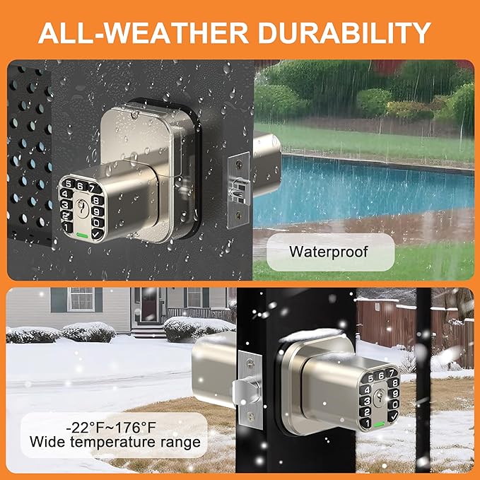 Richelock IU52 Double-Sided Keypad Door Lock, All-Weather, Fully Waterproof