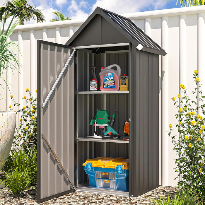 AECOJOY 70'' Tall Vertical Outdoor Storage Cabinet Waterproof with Shelves