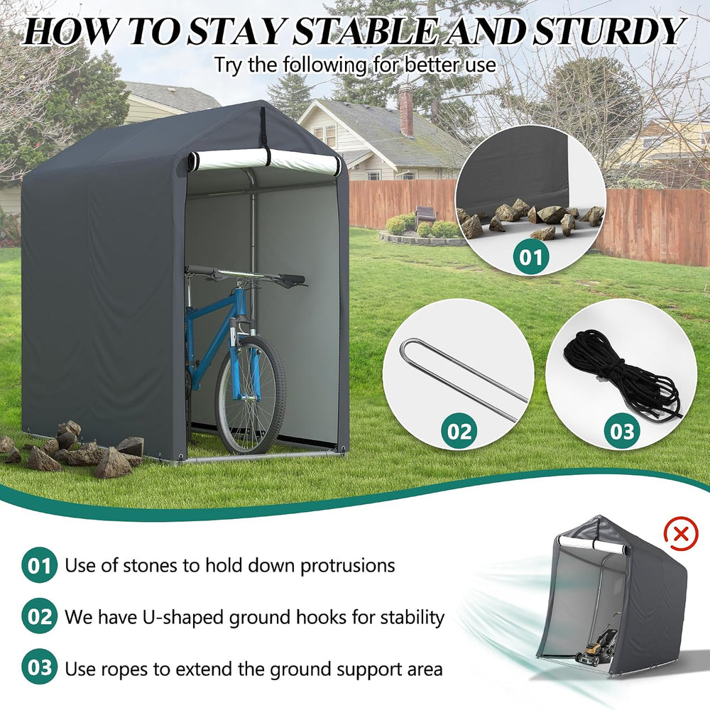 GARTOO 6 x 3ft Outdoor Cycle Storage Shelter