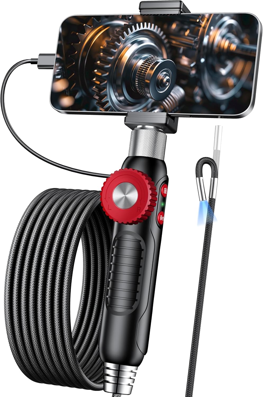 Articulating Borescope 360°Rotation, for Home & Auto Inspection