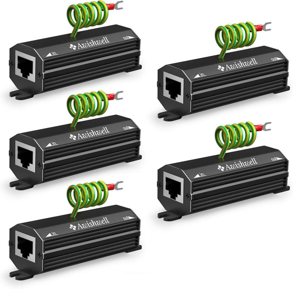 Awishwell Ethernet Surge Protector Gigabit, 10 Pack PoE++ RJ45 Surge Protecto...