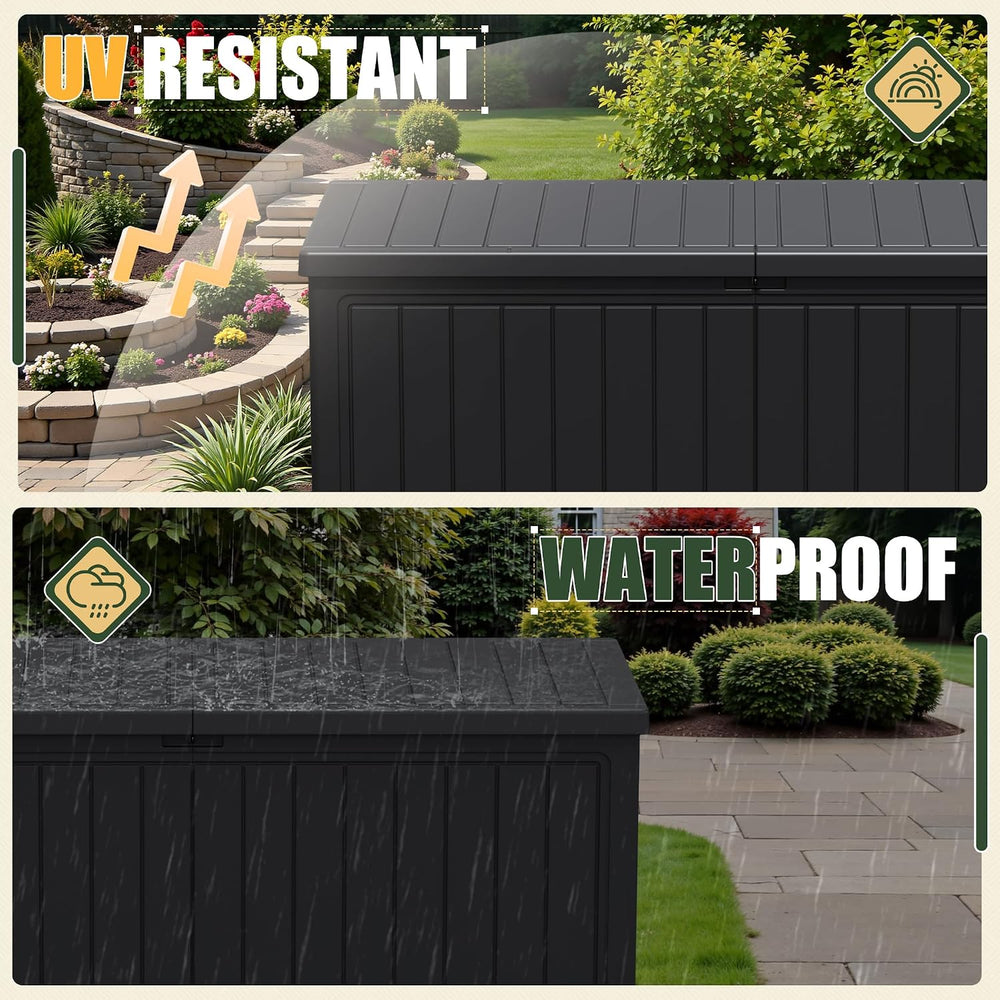JUMMICO HDPE 270 Gallon Deck Box Double-Wall with Divider