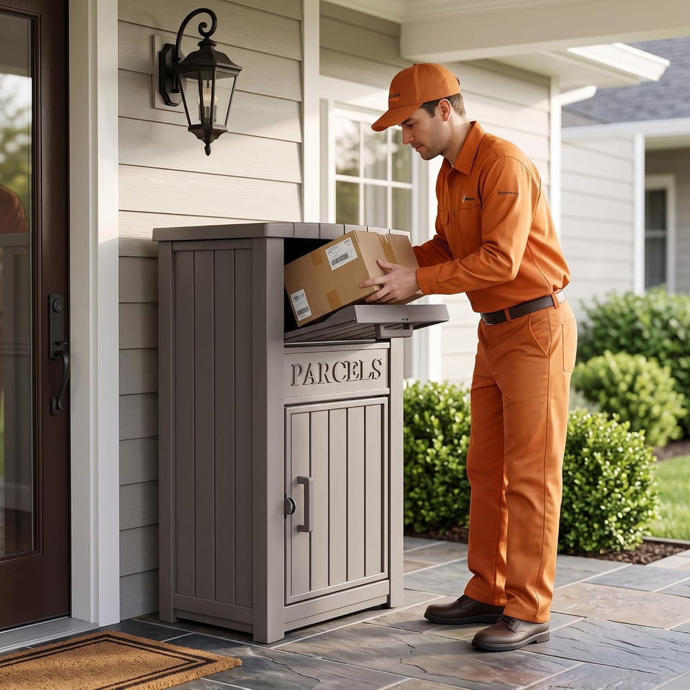 Package Delivery Boxes for Outside, 130 Gallon Deck Boxes for Outdoor
