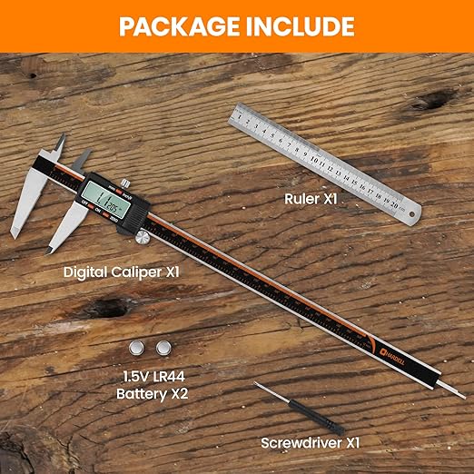 HARDELL Digital Caliper 12 Inch, Stainless Steel Caliper Measuring Tool