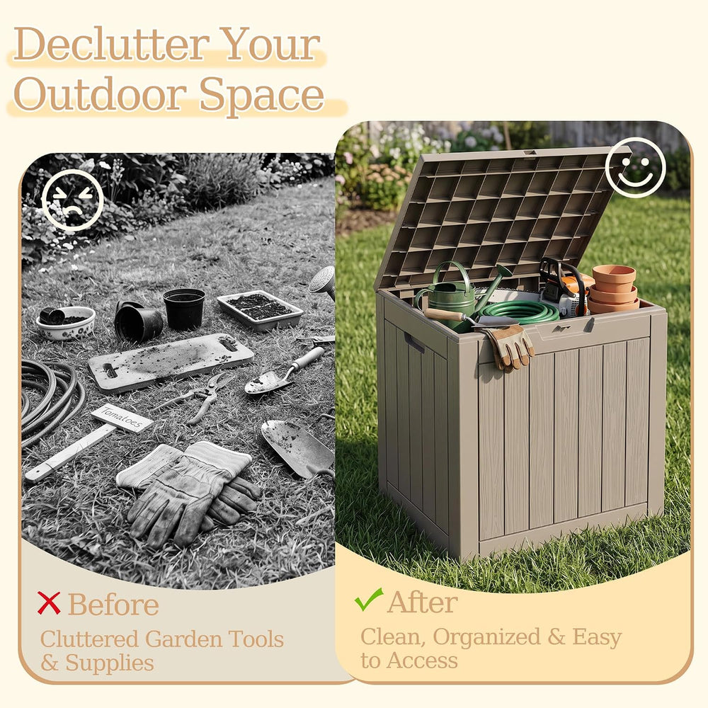 Outdoor Storage Box, 40 Gallon Upgraded Deck Boxes Outdoor Waterproof