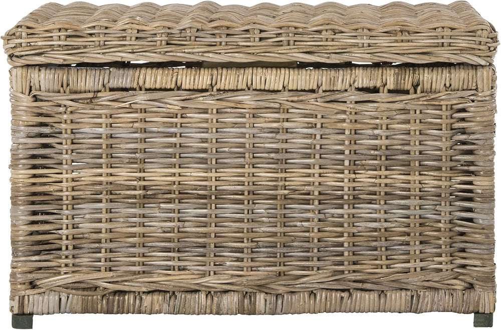happimess Elijah 31" Wicker Storage Trunk Footlocker Chest, Natural