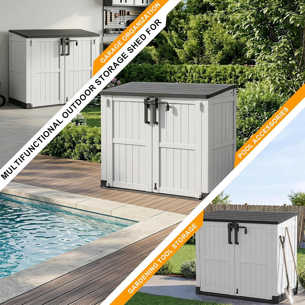 Outdoor Storage Box & Cabinet 36 Cu Ft, Patio Storage Box, White