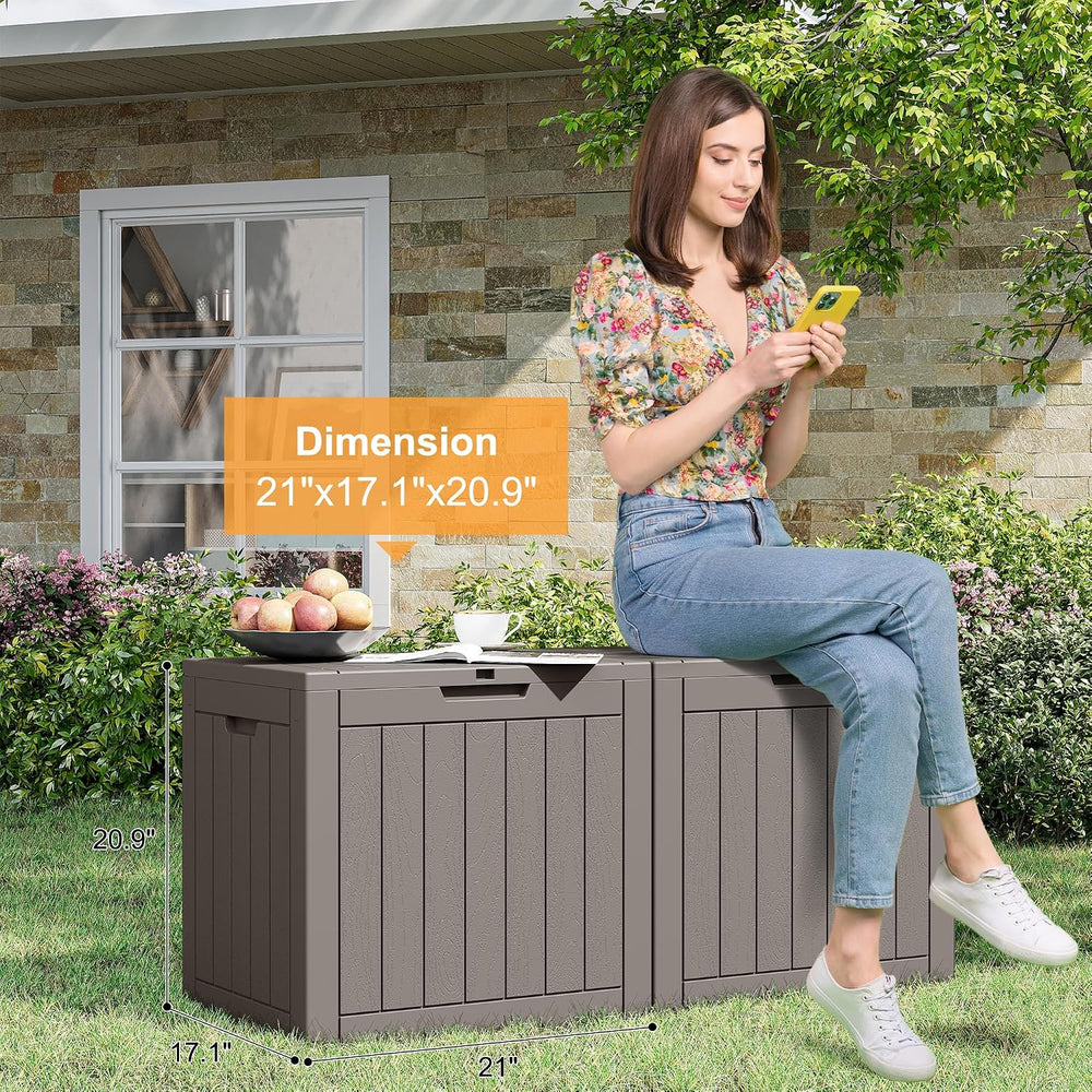 31 Gallon Outdoor Storage Box Waterproof Deck Box Patio Storage