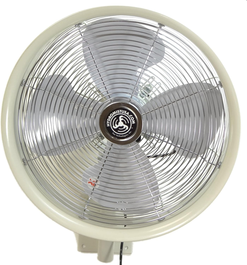 HydroMist Oscillating Wall Mounted Outdoor-Rated Fan, 3-Speed Cord Control