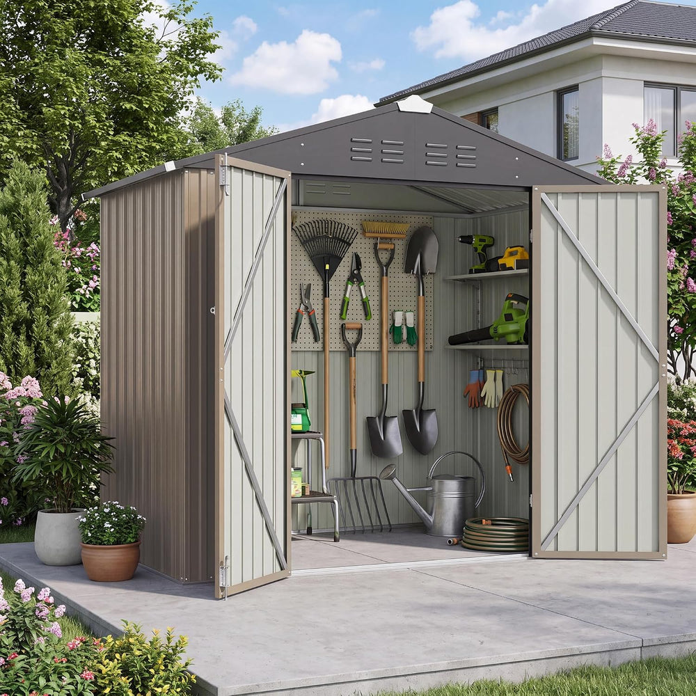 Patiowell 6x4 FT Storage Shed, Brown