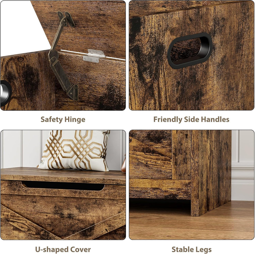 GAOMON 30" Storage Chest, Storage Bench with Safety Hinge