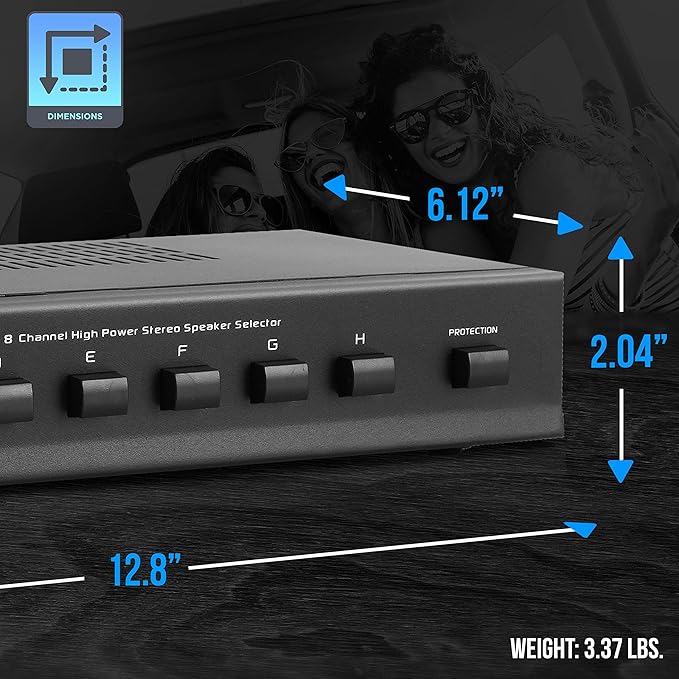 Pyle Premium New and Improved 8 Zone Channel Speaker Switch Selector Switch Box
