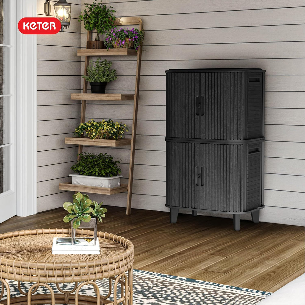 Keter Velo 30 Gallon Outdoor Storage Cabinet (2 Pack)