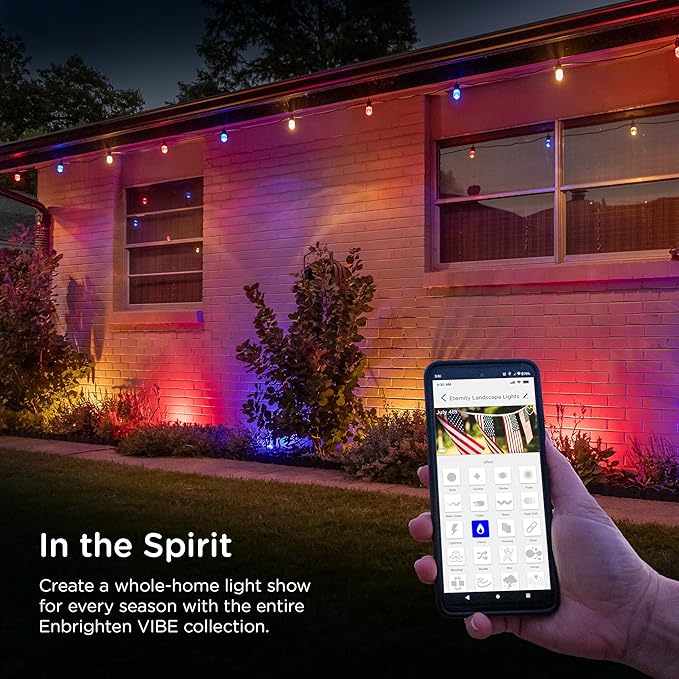 Enbrighten Vibe Eternity Garden Lights, 12 RGBWIC LEDs, Waterproof, Outdoor