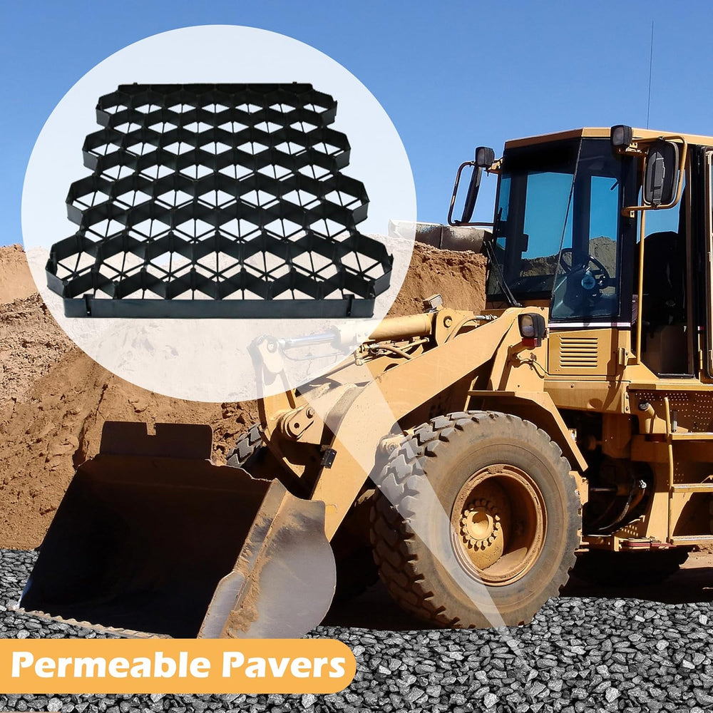 12PCS Permeable Pavers Gravel Grid Base Panel 1.6" Depth 32 Sq Ft