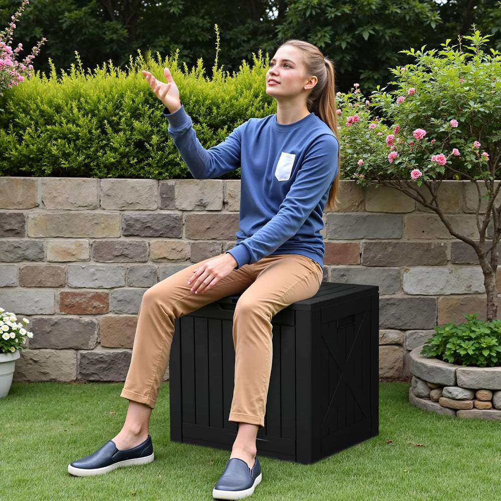 Devoko 40 Gallon Deck Box Lockable Outdoor Storage Box Waterproof for Patio