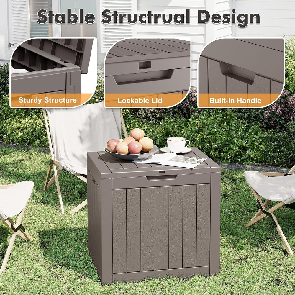 31 Gallon Outdoor Storage Box Waterproof Deck Box Patio Storage