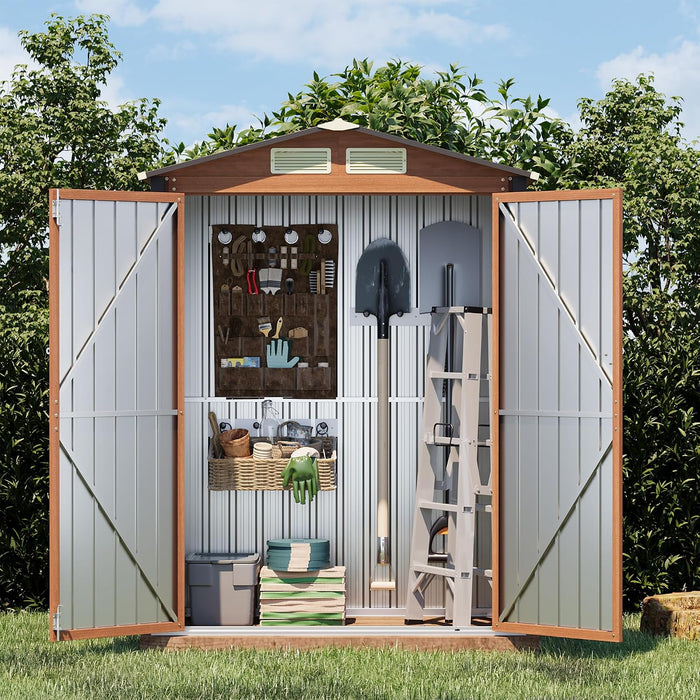 5x3 FT Outdoor Storage Shed, Small Metal Shed for Outside Patio