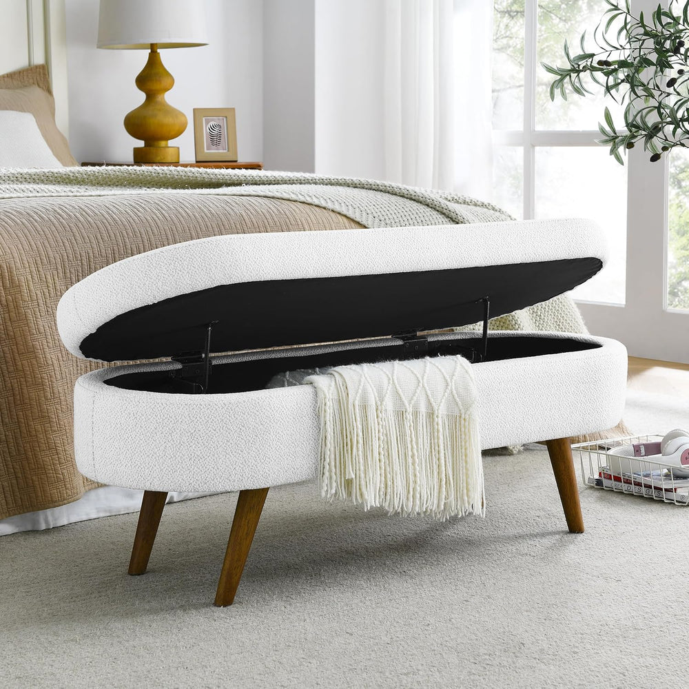 43.5" Ottoman with Storage, Storage Ottoman Bench with Safety Hinge, Bed...