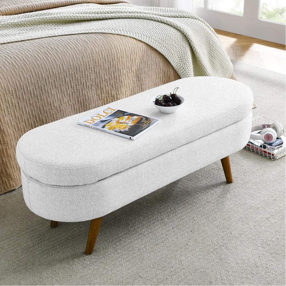43.5" Ottoman with Storage, Storage Ottoman Bench with Safety Hinge, Bed...