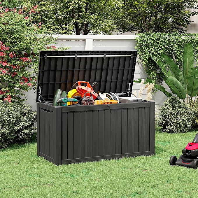 NUNU LAB 180 Gallon Outdoor Storage Box Waterproof, Outside Package Delivery